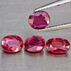 Natural Pinkish Red Ruby 3.70 Ct. 4 Pcs Oval Shape Gemstone from Madagascar