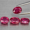 Natural Pinkish Red Ruby 3.16 Ct. 4 Pcs Oval Shape Gemstone from Madagascar