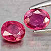 Natural Pinkish Red Ruby 1.80 Ct. 2 Pcs Oval Shape 6 x 5.6 Mm Gemstone from Madagascar
