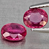 Natural Pinkish Red Ruby 1.45 Ct. 2 Pcs Oval Shape 5.8 x 4.8 Mm Gemstone from Madagascar