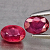 Natural Pinkish Red Ruby 1.47 Ct. 2 Pcs Oval Shape 6.2 x 4.4 Mm Gemstone from Madagascar