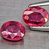 Natural Pinkish Red Ruby 1.58 Ct. 2 Pcs Oval Shape 6.6 x 5 Mm Gemstone from Madagascar