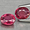 Natural Pinkish Red Ruby 1.80 Ct. 2 Pcs Oval Shape 6.8 x 5.6 Mm Gemstone from Madagascar