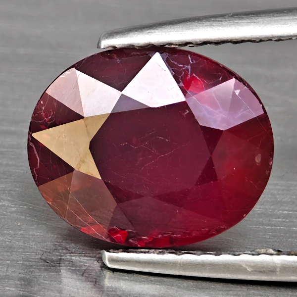 Natural Red Ruby Gemstones 5.43 Ct. Oval Shape 11.1 x 9.1 Mm. Natural Red Ruby Gemstones 5.43 Ct. Oval Shape 11.1 x 9.1 Mm.