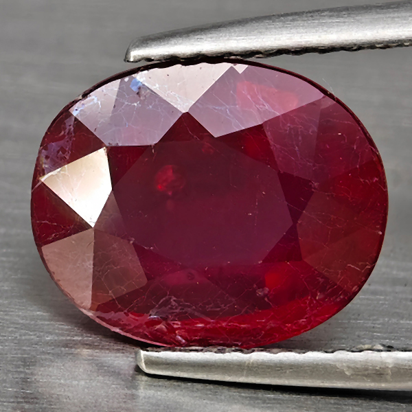 Natural Red Ruby Gemstones 5.09 Ct. Oval Shape 11.2 x 9.2 Mm. Natural Red Ruby Gemstones 5.09 Ct. Oval Shape 11.2 x 9.2 Mm.