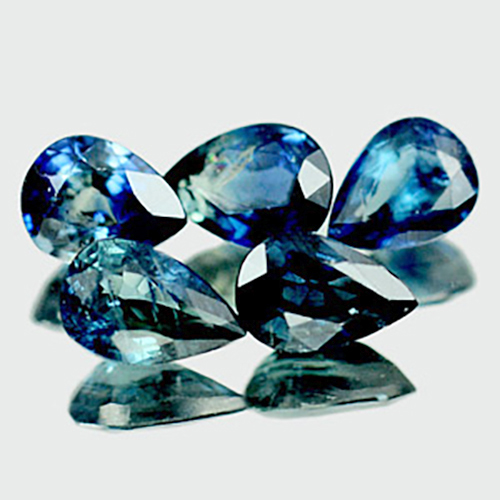 2.49 Ct. 5 Pcs. Pear Natural Blue Sapphire Thailand Gemstone