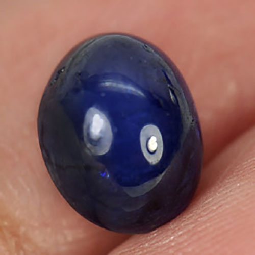 Blue Sapphire 3.85 Ct. Oval Cabochon 8.8 x 7.2 Mm. Natural Gemstone From Ceylon