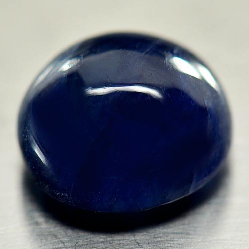 Blue Sapphire 3.70 Ct. Oval Cabochon 8.5 x 7.6 Mm. Natural Gemstone Madagascar