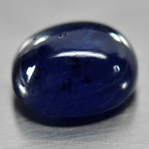 Blue Sapphire 3.80 Ct. Oval Cabochon 9.2 x 7.5 Mm. Natural Gemstone Madagascar
