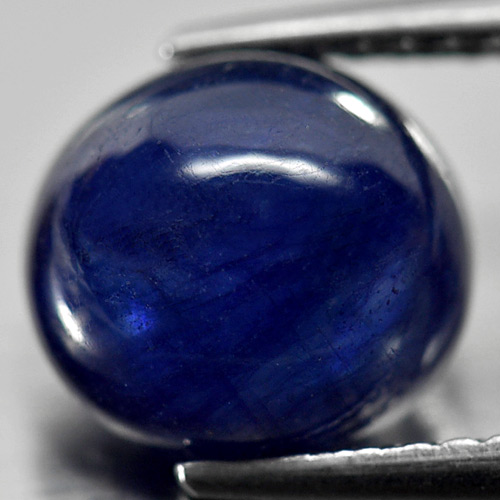 3.77 Ct. Nice Color Oval Cabochon Natural Gemstone Blue Sapphire