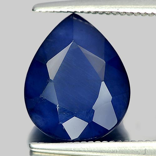 Nice Natural Gem 3.92 Ct. Pear Shape Deep Blue Sapphire Diffusion