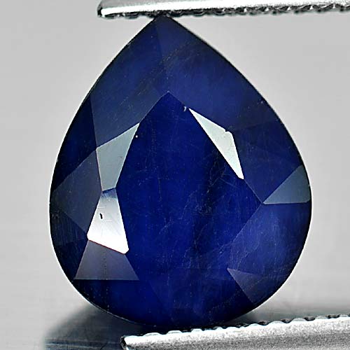 4.14 Ct. Good Natural Gem Deep Blue Sapphire Diffusion Pear Shape