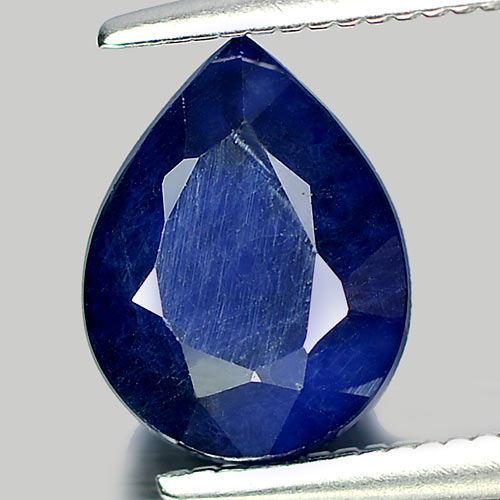 2.01 Ct. Good Natural Gem Deep Blue Sapphire Diffusion Pear Shape