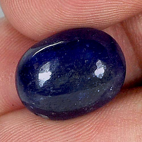 Blue Sapphire 16.93 Ct. Oval Cabochon 15.7 x 11.8 Mm. Natural Gem Madagascar