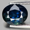 Greenish Blue Sapphire 1.18 Ct. Oval Shape 6.3 x 5.2 Mm. Natural Gem Thailand