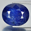 7.21 Ct. Oval Shape Natural Gem Deep Blue Sapphire Size 13.2 x 11 Mm.