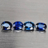 Natural Blue Sapphire 0.71 Ct. 4 Pcs Oval Shape 3.9 x 3.2 Mm Gemstone from Madagascar