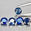 Natural Blue Sapphire 1.49 Ct. 5 Pcs Round Shape 3.8 Mm Gemstone From Madagascar