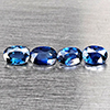 Natural Blue Sapphire 1.11 Ct. 4 Pcs Oval Shape 4.8 x 3.5 Mm Gemstone From Madagascar