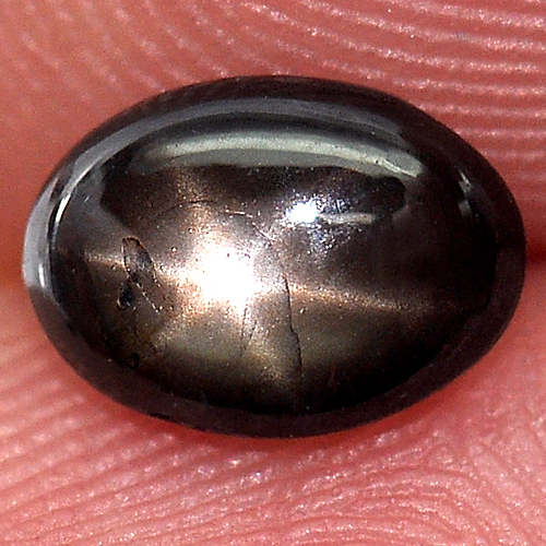 1.02 Ct. Oval Cab Natural Black Star Sapphire 6 Rays