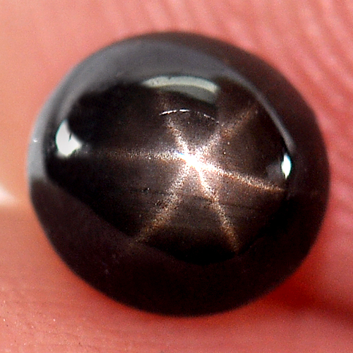 1.14 Ct. Oval Cab Natural Black Star Sapphire 6 Rays