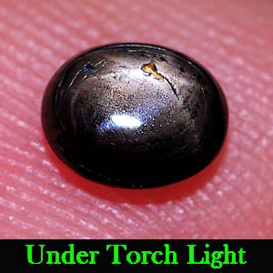 0.92 Ct. Oval Cab Natural Black Star Sapphire 6 Rays