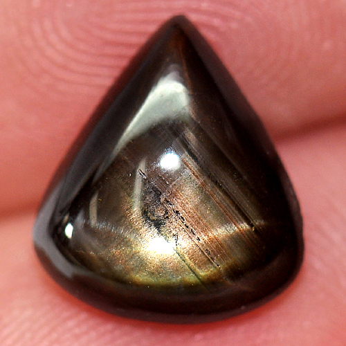 Black Star Sapphire 6 Rays 4.33 Ct. Oval Cabochon 11.1 x 9.8 Mm Natural Gemstone