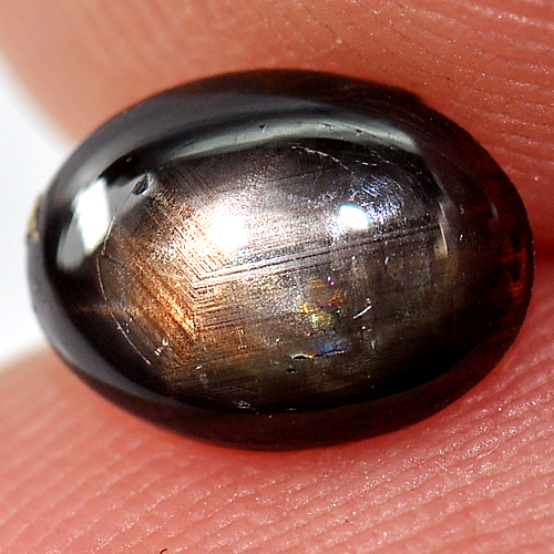 0.90 Ct. Oval Cab Natural Black Star Sapphire 6 Rays