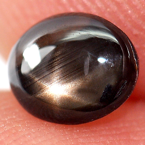 0.85 Ct. Oval Cab Natural Black Star Sapphire 6 Rays