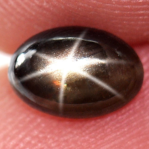 1.11 Ct. Oval Cab Natural Black Star Sapphire 6 Rays