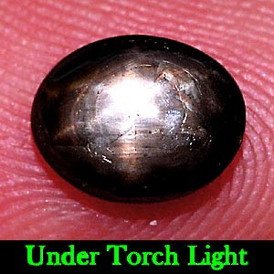 1.43 Ct. Oval Cab Natural Black Star Sapphire 6 Rays