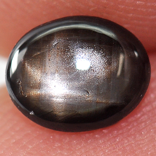 0.86 Ct. Oval Cab Natural Black Star Sapphire 6 Rays
