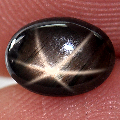 1.16 Ct. Oval Cab Natural Black Star Sapphire 6 Rays