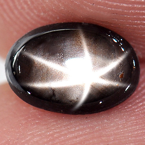 1.21 Ct. Oval Cab Natural Black Star Sapphire 6 Rays