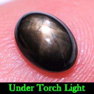 1.15 Ct. Oval Cab Natural Black Star Sapphire 6 Rays