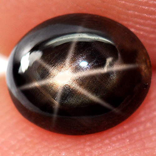 0.96 Ct. Oval Cab Natural Black Star Sapphire 6 Rays
