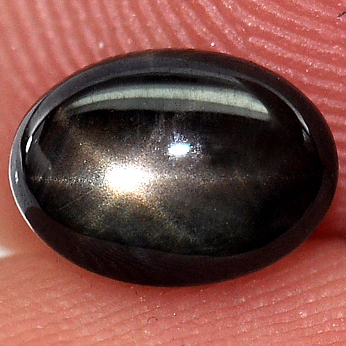 1.19 Ct. Oval Cab Natural Black Star Sapphire 6 Rays