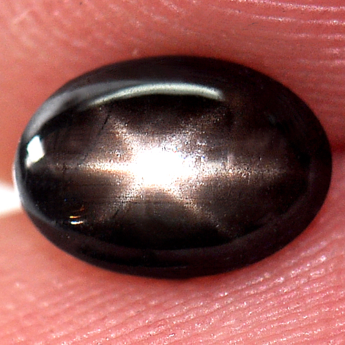 1.13 Ct. Oval Cab Natural Black Star Sapphire 6 Rays
