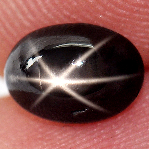 1.45 Ct. Oval Cab Natural Black Star Sapphire 6 Rays
