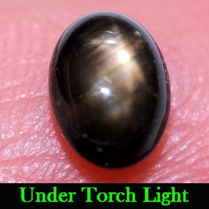 1.42 Ct. Oval Cab Natural Black Star Sapphire 6 Rays