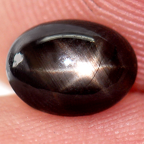 1.49 Ct. Oval Cab Natural Black Star Sapphire 6 Rays