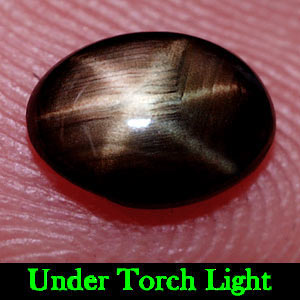 0.98 Ct. Oval Cab Natural Black Star Sapphire 6 Rays