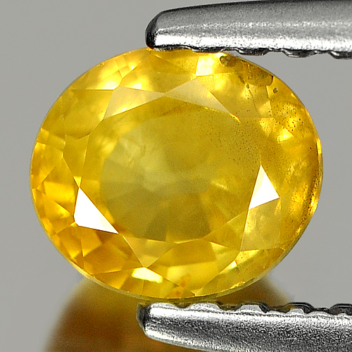 0.81 Ct. Oval Shape Natural Gemstone Orangish Yellow Sapphire Thailand