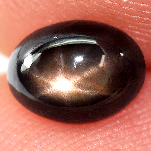 0.89 Ct. Oval Cab Natural Black Star Sapphire 6 Rays