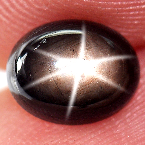 1.54 Ct. Oval Cab Natural Black Star Sapphire 6 Rays