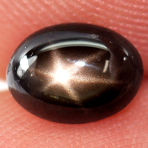 0.97 Ct. Oval Cab Natural Black Star Sapphire 6 Rays