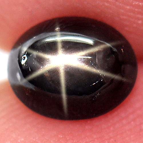 1.45 Ct. Natural Black Star Sapphire 6 Rays Oval Cabochon