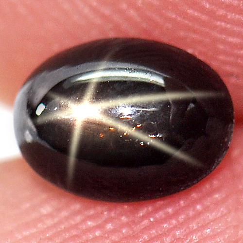 1.03 Ct. Oval Cabochon Natural Black Star Sapphire 6 Rays