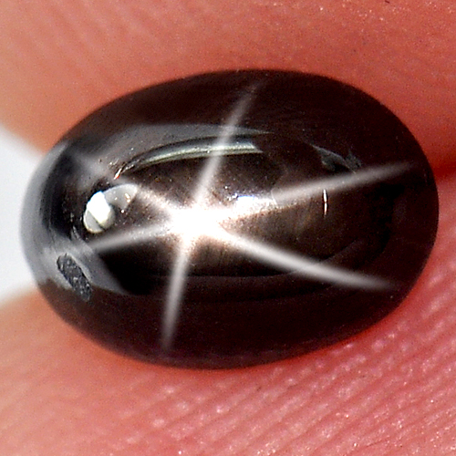 1.15 Ct. Oval Cabochon Natural Black Star Sapphire 6 Rays