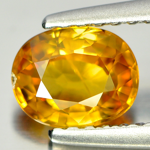 Yellow Sapphire 0.93 Ct. Oval Shape 6.5 x 5.1 Mm. Natural Gemstone Thailand